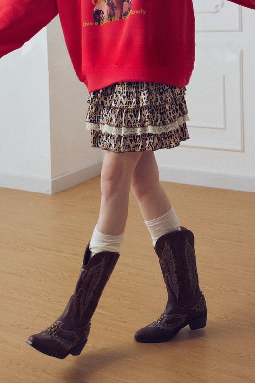 ANSUABEL 时尚豹纹蛋糕裙高腰性感短裙 22285 商品图0