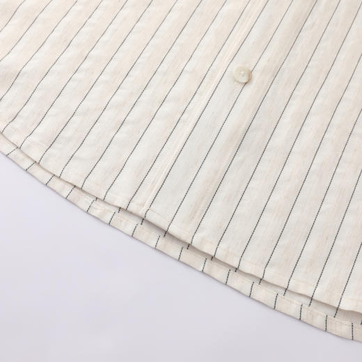 GXG男装【莱赛尔】26春季时尚条纹简约休闲男式翻领长袖衬衫K&C 商品图8