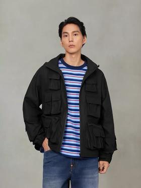 福神新品男士潮流海鸥印花夹克