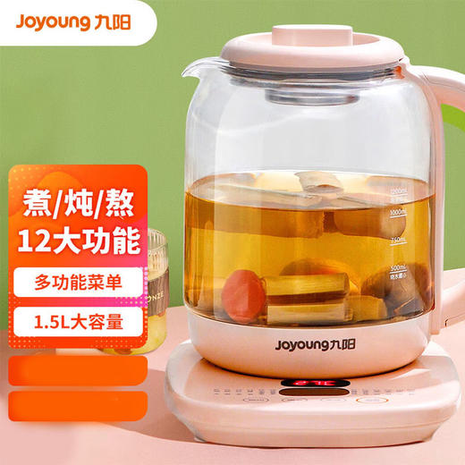 九阳（Joyoung）养生壶1.5L  电水壶 迷你玻璃花茶壶 煎药壶 K15D-WY669DK 商品图0