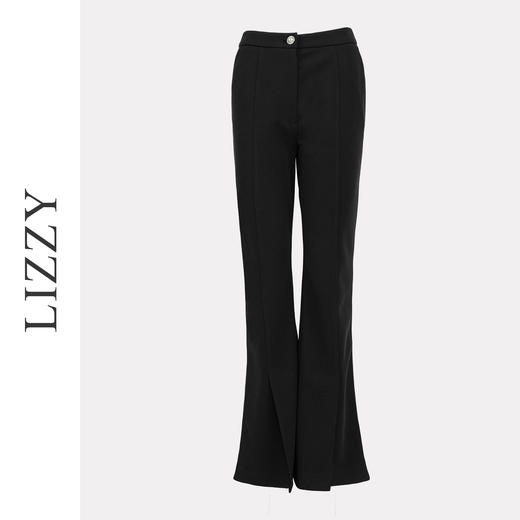 LIZZY 时尚简约百搭高腰弹力开叉显腿长喇叭裤7220 商品图5