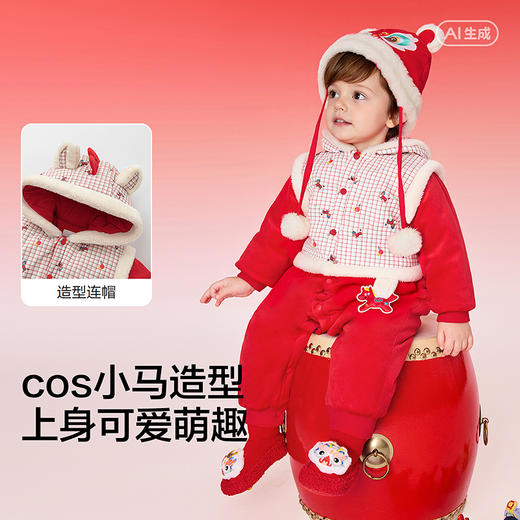 【商场同款】巴拉巴拉童装儿童连体衣2025新款春装年服假两件可爱 商品图3