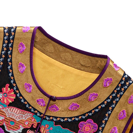 【咕咕同款】NANSONGSILK/NS【凤凰争鸣】新中式凤凰争鸣香云纱重工刺绣中式马甲M1D536083Y南宋 商品图5