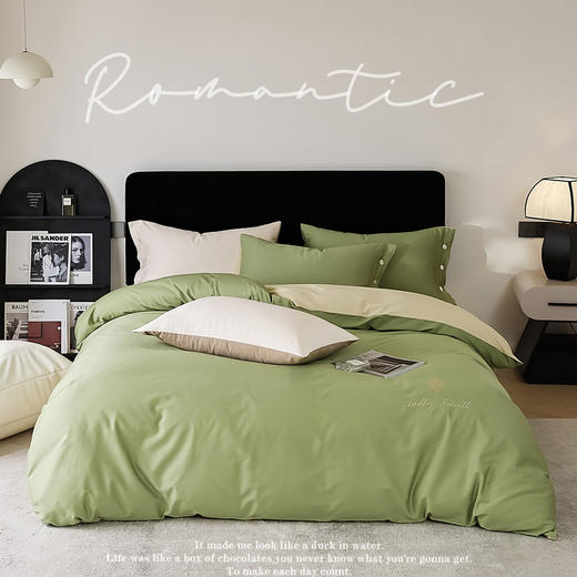 【品牌直发】加倍生活 60支长绒棉纯棉珊瑚绣花款四件套-告白系列 7色可选 yc0205006 商品图8