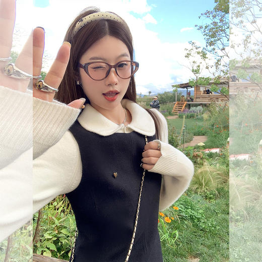 <曾小咸推荐>3.17现货秒杀 ！微信超特价！小香风毛呢背心连衣裙 日常189.99 立减100 秒杀89.99！！娃娃领针织衫秒杀69.99！ 商品图2