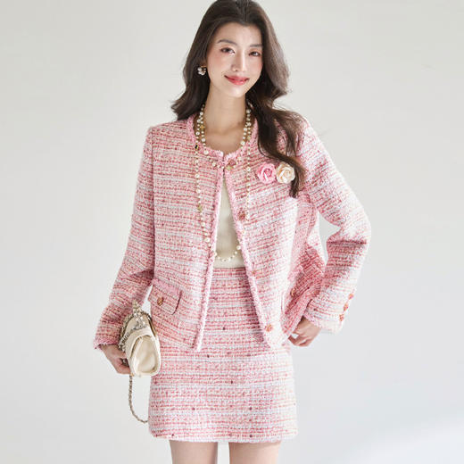 「预售」「高货sh」全新升级【铂金会员413/天猫559/差价146】(99709)洛诗琳重工花纱亮片粗花呢外套2026春季新款气质小香风外套女 商品图1