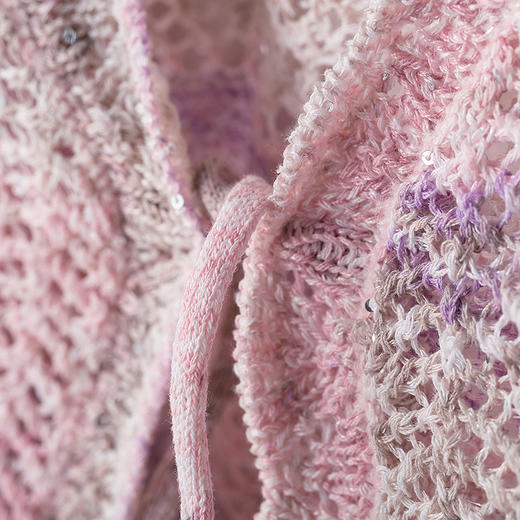 【林栖设计小店】春色写意|镂空肌理珠片优雅百搭多色2026春新款毛织外套T1961383 商品图2