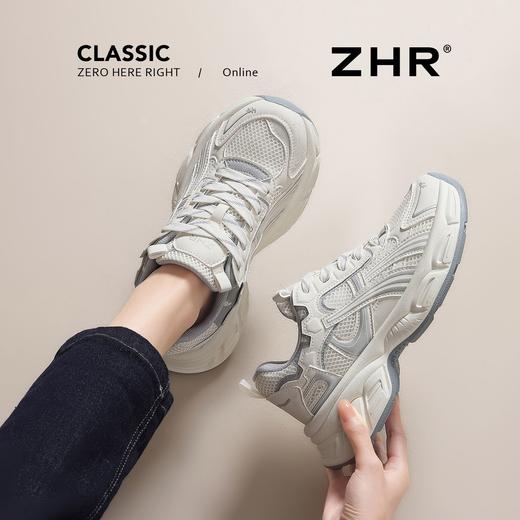 ZHR则则5CM增高厚底老爹鞋女春秋款透气网面老爹鞋百搭运动休闲鞋 商品图9