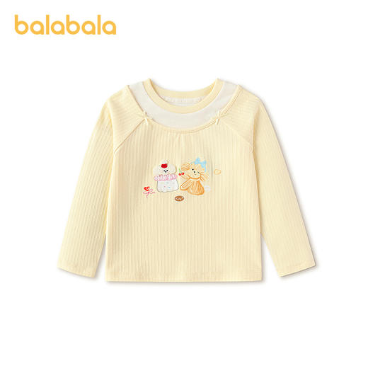 【商场同款】巴拉巴拉童装儿童长袖t恤女童2026新款春撞色假两件 商品图4