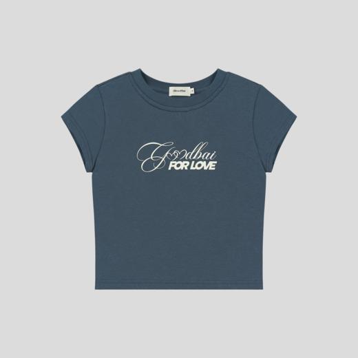 GOODBAI 春夏撞色印花短款圆领修身正肩飞袖T恤女 商品图3