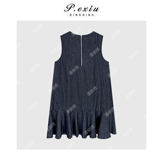 04-3潘依绣丁丁宠粉极简风减龄圆领无袖连衣裙Q2215 商品图1