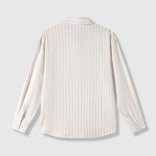 GXG男装【莱赛尔】26春季时尚条纹简约休闲男式翻领长袖衬衫K&C 商品图1