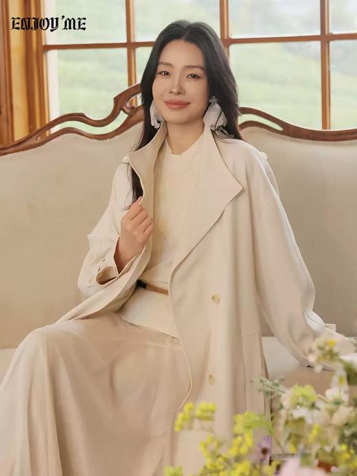 【门店同款】ENJOY春季“柔光芳序”披肩两穿长款风衣 169743272 商品图1