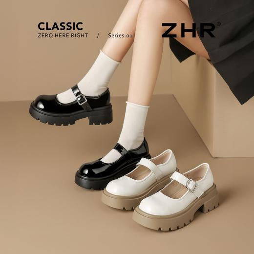 ZHR则则复古厚底增高玛丽珍单鞋浅口2026春季新款jk甜美小皮鞋女 商品图2
