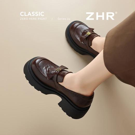 ZHR山茶花蝴蝶结厚底乐福鞋2026新款百搭增高通勤英伦风小皮鞋女 商品图9