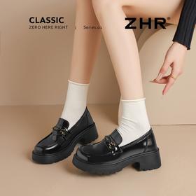 ZHR亮面英伦厚底2026新款百搭增高休闲舒适长腿显瘦时尚通勤女鞋