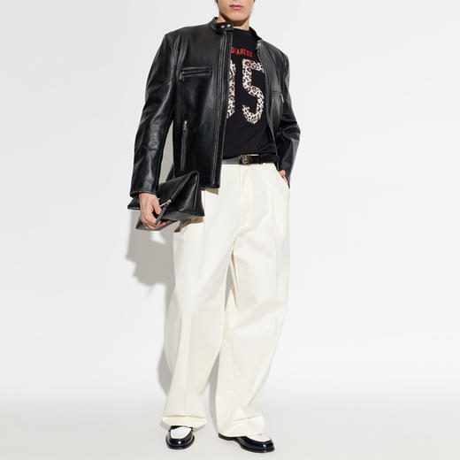 DSQUARED2 男士Wild2图案印花棉质圆领短袖T恤 黑色 S71GD1649 D20033 900 商品图4