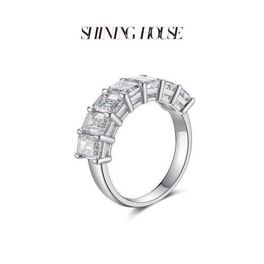 【预售】ShiningHouse[培育] 18k金钻石戒指女 长方形3克拉钻人工真钻人造钻石K金戒指排钻戒指豪华钻石戒指悦己送礼臻选【此商品不支持7天无理由退货退款】预计3日发货 商品图2