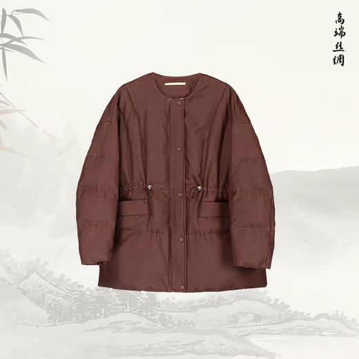 NANSONGSILK/NS羽绒服新中式进口中空纱高定90白鹅绒服2025冬新款精致收腰短款鹅绒服M1D547111S南宋 商品图11