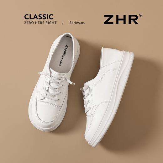ZHR【一鞋两穿】简约百搭厚底小白鞋春夏新款软底舒适休闲板鞋女 商品图0