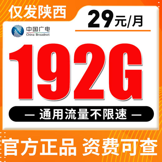 【仅发陕西】广电29元192G全国流量 商品图0
