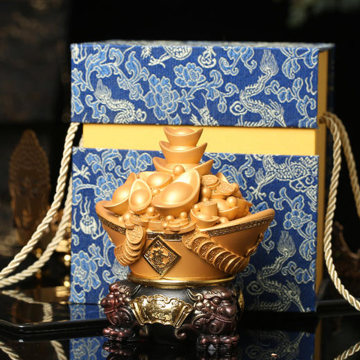 【祈愿吉品】财神元宝摆件/财神钱袋摆件金玉满堂聚宝盆 商品图4