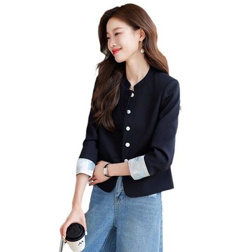 「自」全新升级【铂金会员146/天猫199/差价53】(23952)洛诗琳小香风西装外套2026早春新款小个子短款高级感立领国风上衣 商品图4