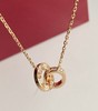 独家对版CNC数控精雕 精工高定 卡地亚Cartier love双环项链 环环相扣、寓意爱情永不分离！随意搭配、超级百搭！ 商品缩略图3