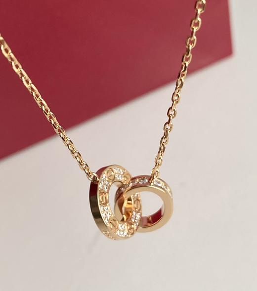 独家对版CNC数控精雕 精工高定 卡地亚Cartier love双环项链 环环相扣、寓意爱情永不分离！随意搭配、超级百搭！ 商品图3