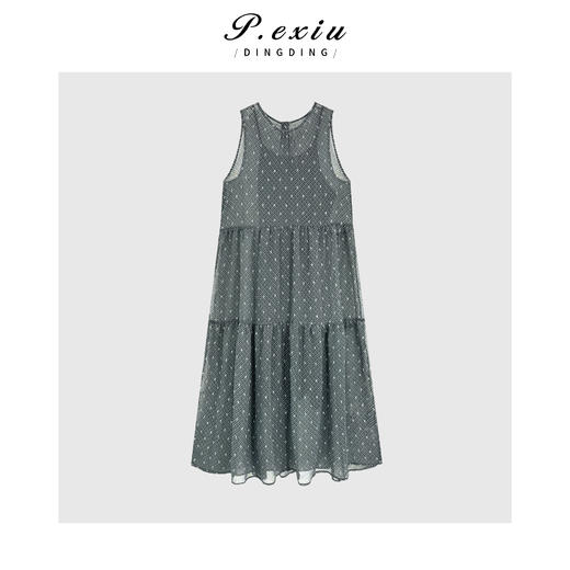 04-3潘依绣丁丁宠粉设计感两件套无袖连衣裙Q89811 商品图0