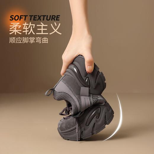 ZHR则则厚底老爹鞋女2026春季新款小个子增高紫色户外运动休闲鞋 商品图5