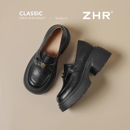 ZHR山茶花蝴蝶结厚底乐福鞋2026新款百搭增高通勤英伦风小皮鞋女 商品图0