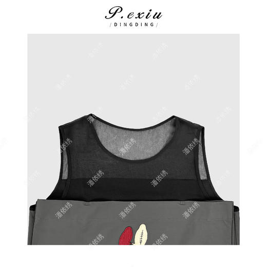 A002潘依绣丁丁宠粉【兔兔裙】设计风刺绣拼接口袋连衣裙 F1945 商品图3