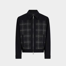 DSQUARED2 男士格纹图案牛仔外套 黑色 S74AM1681 S40320 900