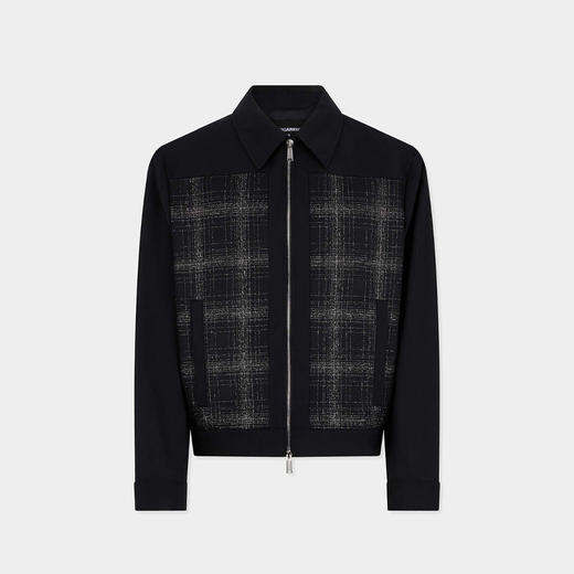 DSQUARED2 男士格纹图案牛仔外套 黑色 S74AM1681 S40320 900 商品图0