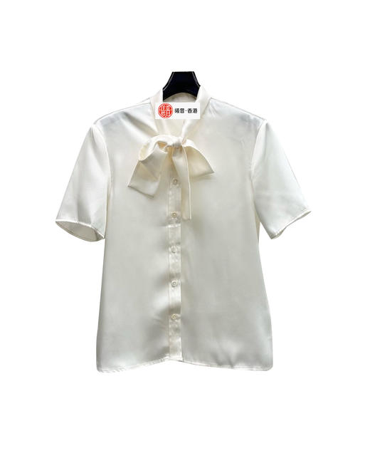 女款系带丝质短袖衬衫ba008 商品图0