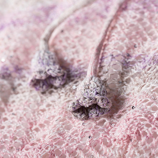 【林栖设计小店】春色写意|镂空肌理珠片优雅百搭多色2026春新款毛织外套T1961383 商品图3