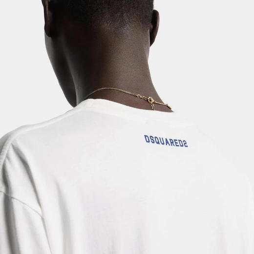 DSQUARED2 男士字母徽标印花棉质圆领短袖T恤 白色 S74GD1529 D20108 100 商品图4
