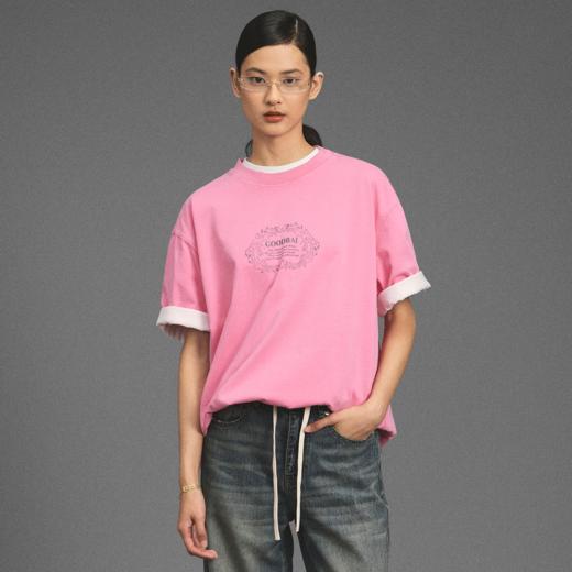 GOODBAI 新款oversize白鸽印花logo圆领短袖上衣T恤男女同款 商品图0