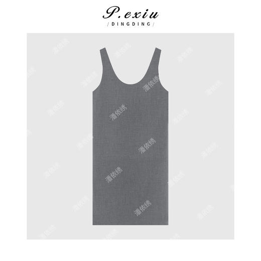 04-1潘依绣丁丁宠粉气质极简风U领无袖连衣裙Q5541 商品图0