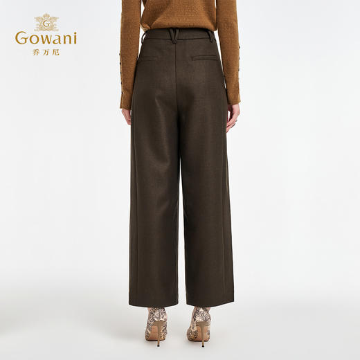 乔万尼新品修饰腿型羊毛打褶挺括直筒裤EZ4F156 商品图4