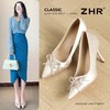 ZHR尖头绸缎帮面蝴蝶结8.5cm增高细跟鞋2026春新款通勤百搭高跟鞋 商品缩略图0