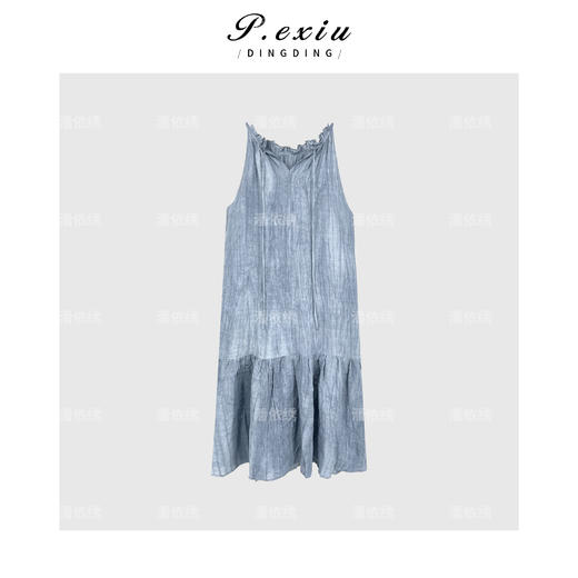 04-3潘依绣丁丁宠粉度假风法式浪漫吊带连衣裙Q18723 商品图1