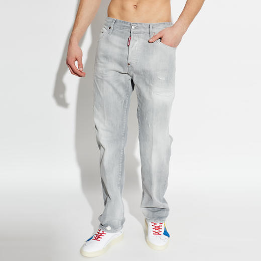 DSQUARED2 男士字母徽标贴片休闲牛仔裤 灰色 S74LB1905 S30260 852 商品图1