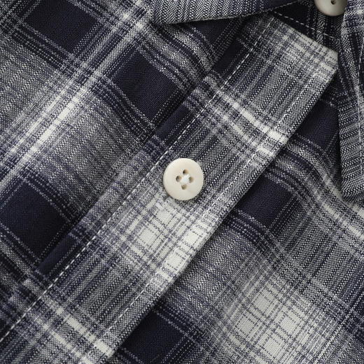 GXG男装26春季潮流撞色格纹时尚百搭宽松休闲男式翻领长袖衬衫K&C 商品图3