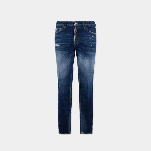 DSQUARED2 男士字母徽标贴片水洗Teddy牛仔裤 蓝色 S74LB1896 S30664 470 商品图0