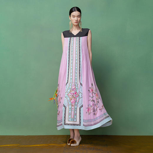 【林栖设计小店】鹤鹿同春|香云纱桑蚕丝绣花轻凉马面裙连衣裙1961222 商品图6