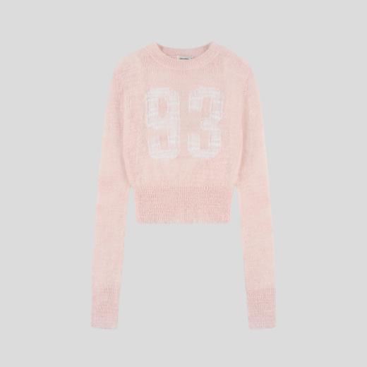 GOODBAI 新款撞色数字镂空短款圆领修身长袖针织衫女 商品图2