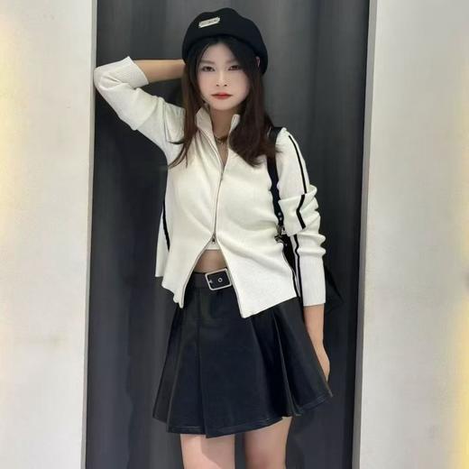 NC小高领织带小标毛织开衫50902（白）秋季253050200321 商品图1