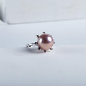 紫色淡水珍珠爪子戒指 JZG49